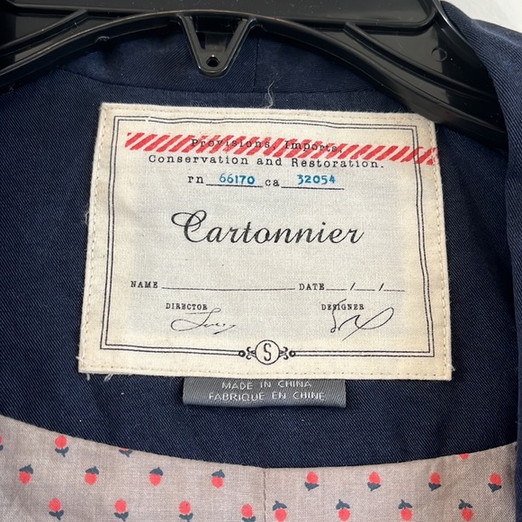 ANthropologie CARTONNIER blazer jacket tencel blue S - Picture 2 of 5